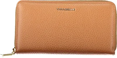 Immagine prodotto di Elegante portafoglio da donna in metallo marrone con zip e scomparti
