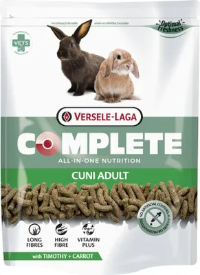 Produktbild von Versele-Laga Cuni Adult Complete, Granulat, 500 g, Kaninchen, Vitamin A, Vitamin C, Vitamin D3, Vitamin E, Kupfer, Kupfersulfat, Jod, Eisen, Manganese, Selen, Zink, 14%