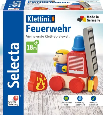 Produktbild von Selecta Kleinkindwelt Klettini® Holz Feuerwehr Klett-Stapelspielzeug 7 Teile 62077