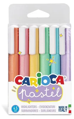 Produktbild von Carioca Pastel Marker 6 Stück(e) Meißel Blau, Grün, Orange, Pastell, Pink, Violett, Gelb