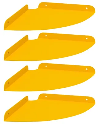 Image de vidaXL Étagère suspendue avec 4 tablettes, jaune moutarde, 24 x 24 x 2 cm