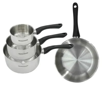 Obrázek produktu pro Sada pánve 24 cm a 3 hrnců 12, 16 a 20 cm z nerezové oceli Fackelmann Geneva