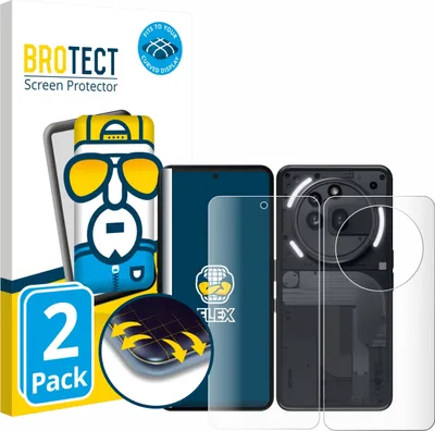 Produktbild von 2x BROTECT Fullscreen Schutzfolie für Nothing Phone (3a) Pro (Display+Rückseite) Displayschutz Folie Fullcover Klar Transparent
