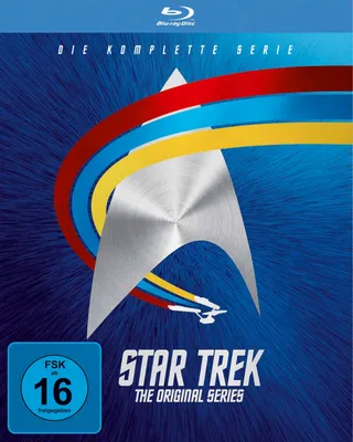 The image is a product shot of a Blu-ray box set for Star Trek: The Original Series.