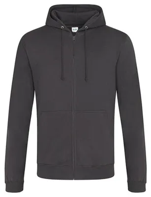 Image de Awdis - Sweat à capuche pour hommes/femmes unie, avec fermeture éclair LT2550 (L) (gris tempête uni)