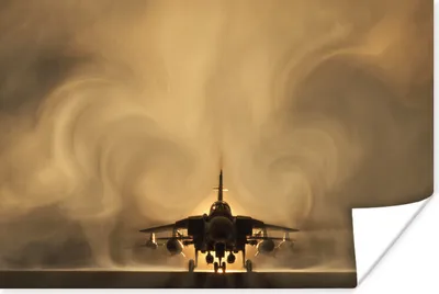 Produktbild von MuchoWow® Poster Ein Kampfjet in einem Tornado 60x40 cm - Schlafzimmerdekoration