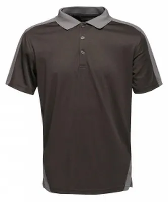 Produktbild von Regatta Herren Poloshirt Contrast Coolweave LT333 (3XL) (Schwarz/Grau)