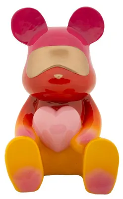 Immagine prodotto di Mauro Ferretti - Figurina decorativa "Orso arcobaleno" rosso e giallo, 21,5 x 20,5 x 32 cm