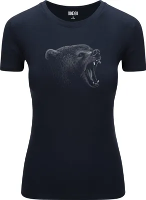 Produktbild von Diarbo Damen T-Shirt mit Aufdruck Wildtierporträts Wütend Bärenkopf Dunkelblau Gr.M