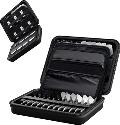 Produktbild von Große schwarze Darttasche für den Heimgebrauch - Geeignet für 8 Dartsets