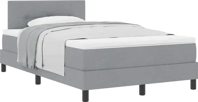 Obrázek produktu pro vidaXL Skříňová postel s matrací světle šedá 120 x 200 cm látka
