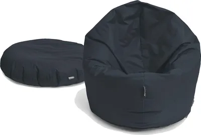 Produktbild von Sitzsack mit füllung 2 in 1 Sitzkissen Bean Bag Outdoor Indoor Wasserfest | Anthrazit 70cm