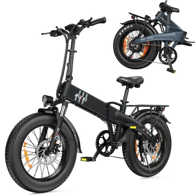 Produktbild von 20x4.0"  E-Bike 48V 15AH bis zu 100km Fatbike EBike Klappräder Elektrofahrrad 250W Faltbar Shimano 7 Gänge LCD Display Schwarz