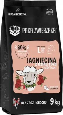 Zdjęcie produktu dla Pakiet PAKA ZWIERZAKA Puppy Lamb z dziką różą L - sucha karma dla psów - 9kg