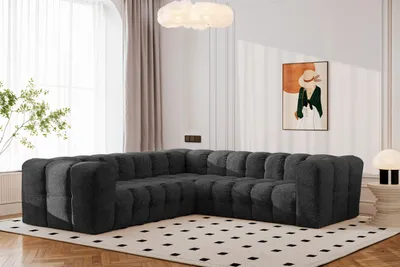 Productafbeelding van Kaiser Möbel Hoekbank BALOO, met gestikte bekleding, chenille stof Arena, kleur: grafiet