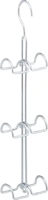 Produktbild von Relaxdays Handtaschenbügel 6 Haken, platzsparende Handtaschen Aufbewahrung, Taschenhaken Metall, Taschenhalter, silber