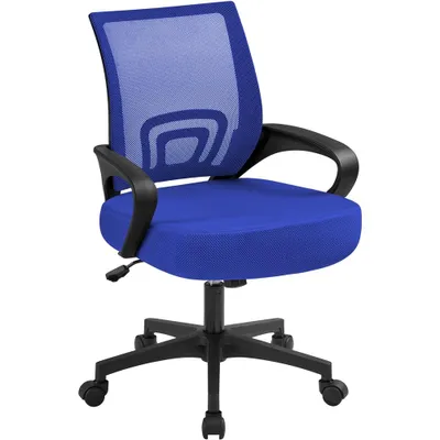 Produktbild von Yaheetech Bürostuhl Schreibtischstuhl ergonomischer Drehstuhl Chefsessel mit Mesh Netz Wippfunktion Blau