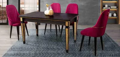 Zdjęcie produktu dla Tisch Esstisch Möbel Essgarnitur Essgruppe Tisch 4x Stühle Essgarnitur 5tlg.