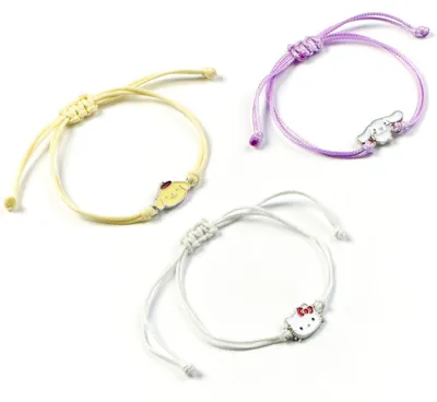 Obrázek produktu pro Sada tří náramků Sanrio s motivy Hello Kitty, Cinnamonroll a Pompompurin