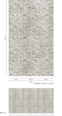 Produktbild von NEWROOM Tapete Grau Vliestapete Ornament - Wandbild Barock   Barock  Tapete Geometrisch Barocktapete
