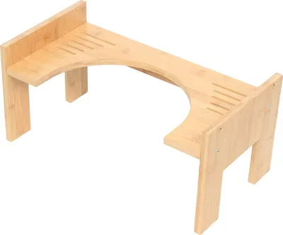 Produktbild von Bambus Toilettenhocker Toilettenstuhl  Höhenverstellbar Toilettenhilfe Tritthocker WC Schemel für Verstopfung Piles Relief