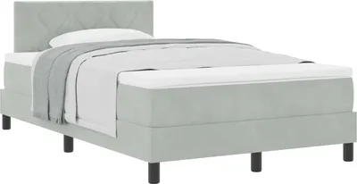 Produktbild von vidaXL Boxspringbett mit Kopfteil Hellgrau 120 x 200 cm Samt