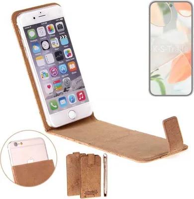 Produktbild von K-S-Trade Handyhülle kompatibel mit Google Pixel 9 Kork Hülle Flipstyle Case Schutzhülle Kork Case Hülle Flip cover Klapphülle Klapp, braun 1x