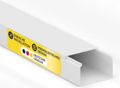 Produktbild von Kabelkanal aus hochwertigem PVC weiß Kabelleiste 2m - 1 Stück - 40x25mm