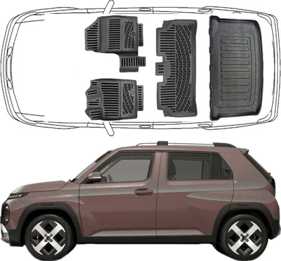 Produktbild von Trimak Passgenau 3D Auto Fußmatten & Kofferraumwanne Set Kompatibel mit Hyundai Inster ab 2025