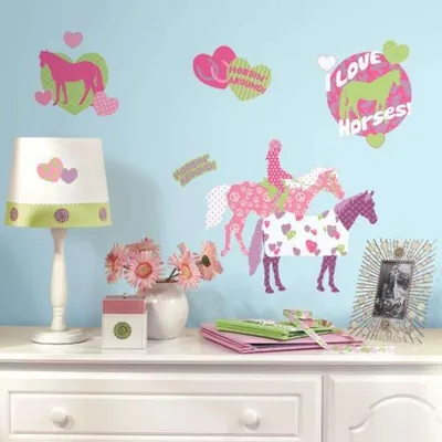 Image de Stickers repositionnables sur le thème de l'amour des chevaux