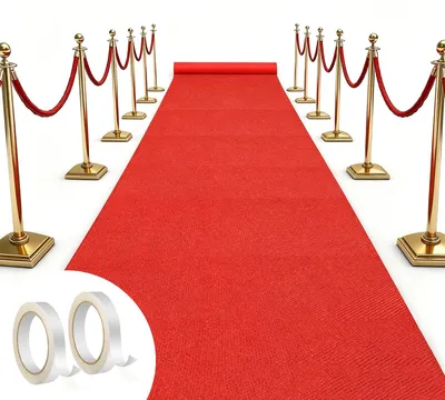 Roter Teppichläufer 1 x 10 m für Events, Hochzeit, rutschfest