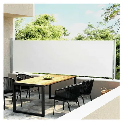 Produktbild von Ausziehbare Seitenmarkise 140x600 cm Creme für den Außenbereich, Gärten und Innenhöfe