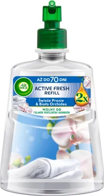Zdjęcie produktu dla Odświeżacz Powietrza Air Wick Active Fresh Świeże Pranie I Biała Orchidea Wkład 228 Ml
