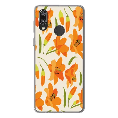 Produktbild von MuchoWow® Handyhülle Schutzhülle Hülle für Huawei P20 Lite (2020) Blumen - Lilie - Muster Silikon Softcase Handy Hülle - Kartenhalter