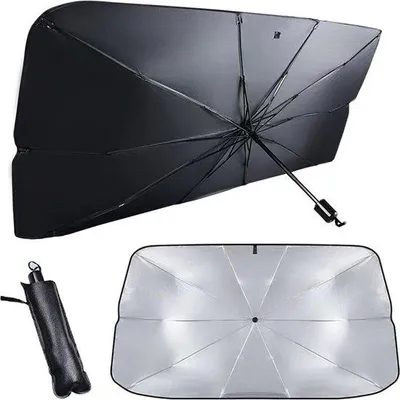 Produktbild von Famanu Sonnenblende für Autos UV-Schutz - Faltbar 79 x 140 cm
