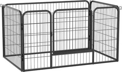 Immagine prodotto di Gabbia modulare per cani 125x80x70 cm, nera, per interni ed esterni