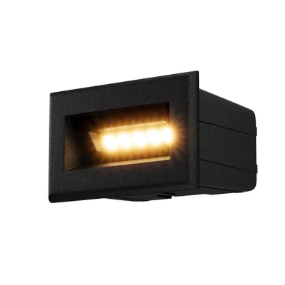 Image de Lampe d'escalier LED, applique murale, IP65, métal, noir, L 8,4 cm