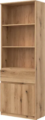 Produktbild von Regalschrank REMI RM09 Regal 68,5x194x37 cm Schrank Regal 2 Türen 1 Schublade Evoke Eiche