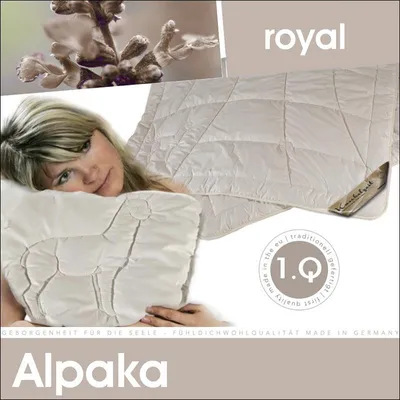 Produktbild von Alpaka Winterdecke Winterbett in 135x200 cm Decke Bettdecke mit Baumwollfeinsatin Bezug creme