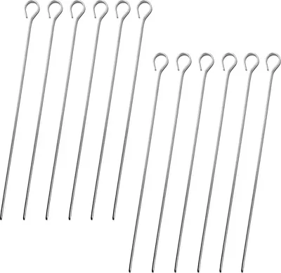 Produktbild von 12er Set BBQ-Spieße 28cm | Edelstahl Grillspieße | Schaschlikspieße Fleischspieße Gemüsespieße | Grill Spieß Schaschlik Universalspieß