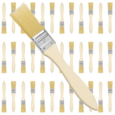 Produktbild von Kurtzy Pinselset (36 Stk) - 2,54 cm Profi Malerpinsel mit Holzgriff, Pinsel Set für Farben, Lack, Beizen, Klebstoffe - Flachpinsel, Lasurpinsel,