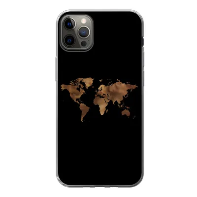 Produktbild von MuchoWow® Handyhülle Schutzhülle Hülle für iPhone 13 Pro Max Weltkarte - Stoff - Karte Silikon Softcase Handy Hülle - Mobiltelefon