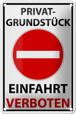 Produktbild von Blechschild Halteverbot 18x12cm Privat Einfahrt verboten