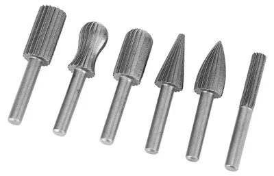 6-tlg. Wolframcarbid-Rotationsbürstenset, 6 mm Schaft