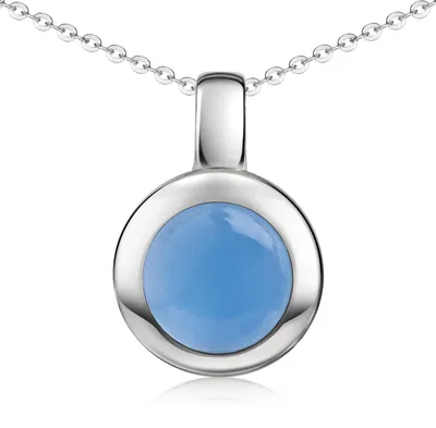 Obrázok produktu pre MATERIA by Matthias Wagner Chalcedón prívesok striebro 925 round KA-38-Chalcedony