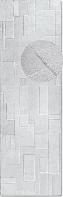 Zdjęcie produktu dla Chodnik wełniany do korytarza 80x250cm, kremowy nowoczesny wzór 3D