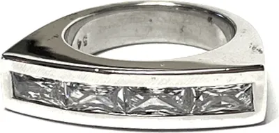 Produktbild von Silberring 925/-  Zirkonia poliert moderne Form  #53