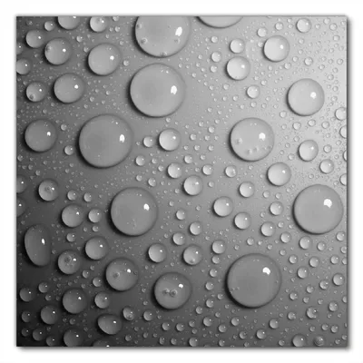 Produktbild von Wallario selbstklebende Möbelfolie/ Tischdecke für Innen und Außen, Größe: 50 x 50 cm - Wassertropfen in schwarz weiß