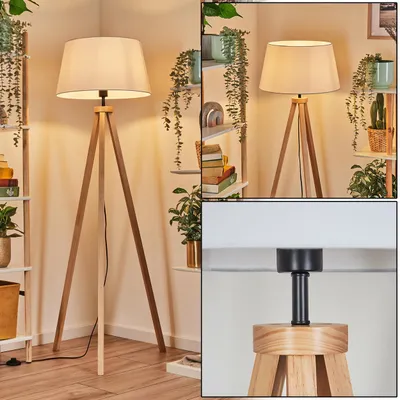 Produktbild von Schiavonea Stehlampe aus Holz/Stoff in Naturfarben/Weiß