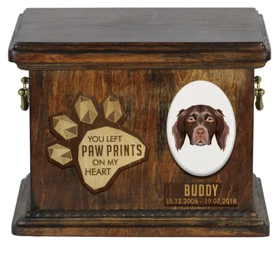 Zdjęcie produktu dla Münsterländer - urna na prochy psa, personalizowana urna z grawerem, pamiątkowe pudełko na psie prochy marki Art-Dog